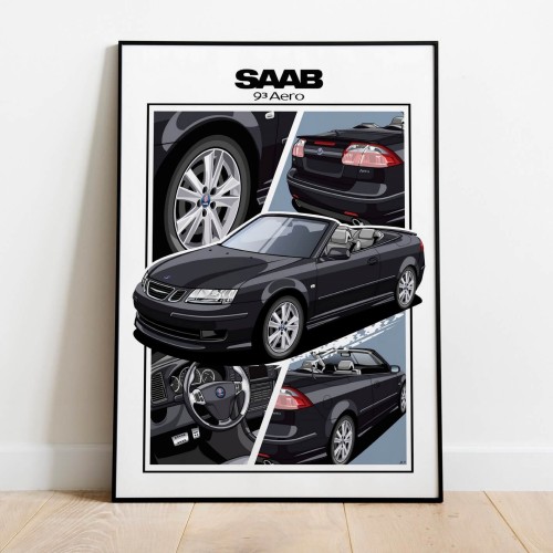 Saab poster wall art saab