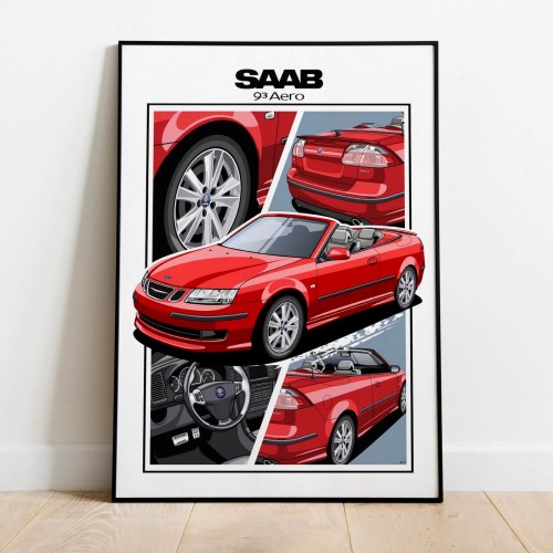 Saab poster wall art saab