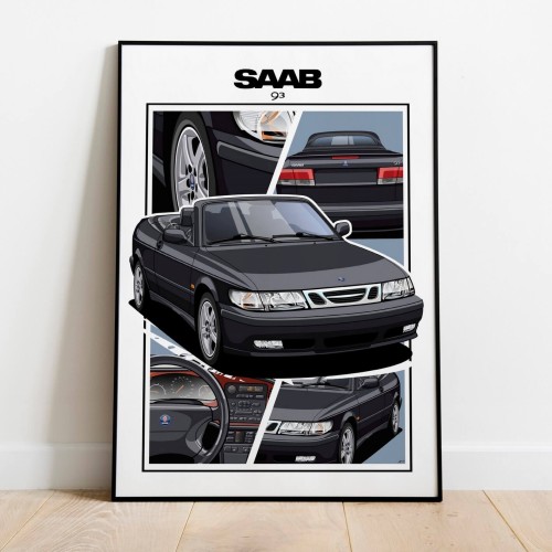 Saab poster wall art saab