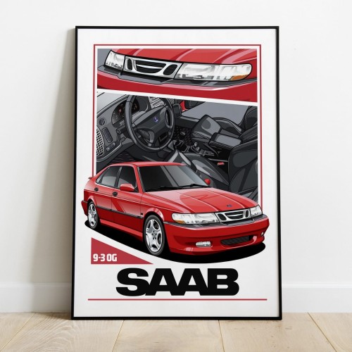 Saab poster wall art saab
