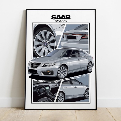 Saab poster wall art saab