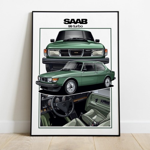 Saab poster wall art saab
