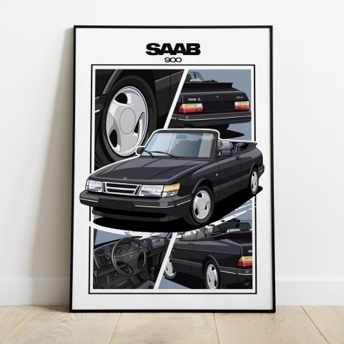 Saab poster wall art saab