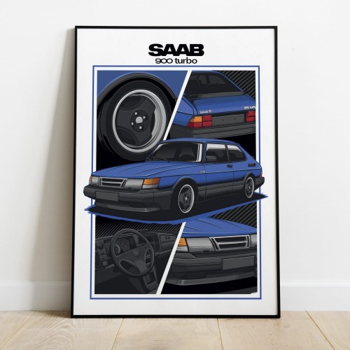 Saab poster wall art saab