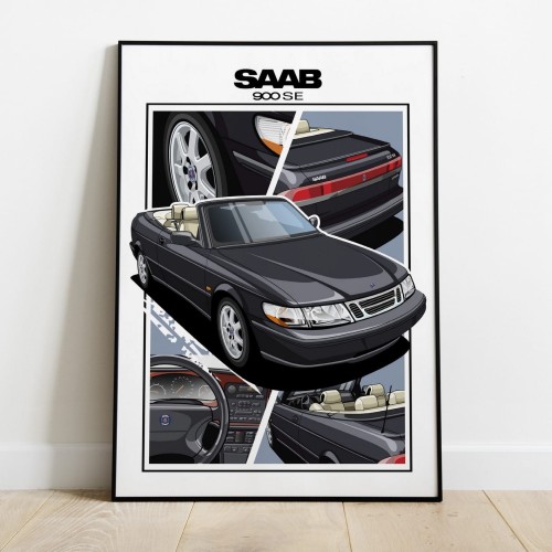 Saab poster wall art saab