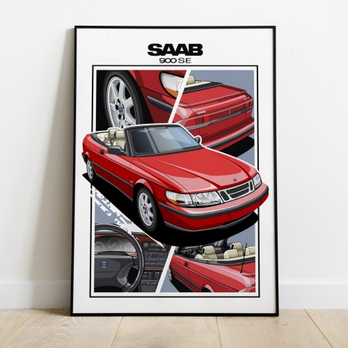 Saab poster wall art saab