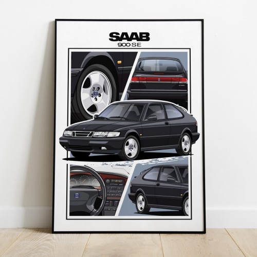 Saab poster wall art saab