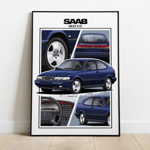 Saab poster wall art saab