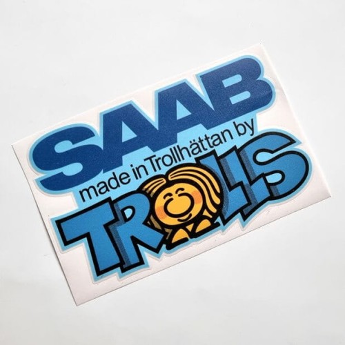 Made in Trollhattan by Trolls Saab sticker S2
