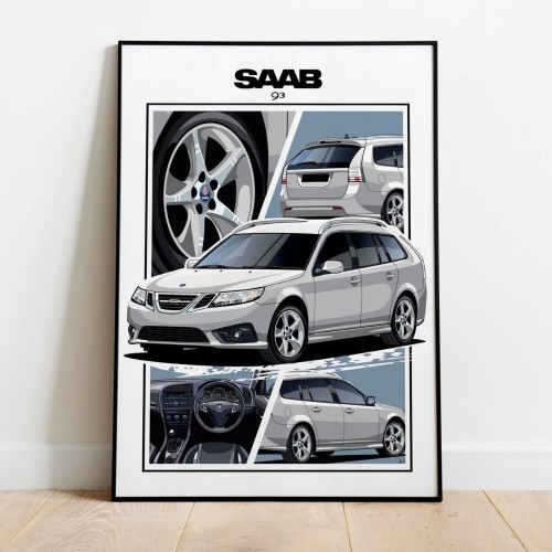 Saab poster wall art saab