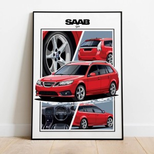 Saab 93     /wagon/red