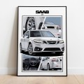 Saab poster wall art saab