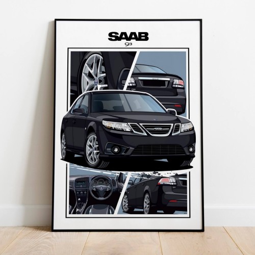 Saab poster wall art saab