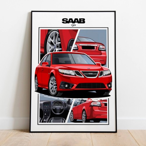 Saab poster wall art saab