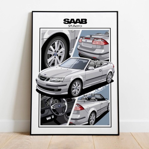 Saab poster wall art saab