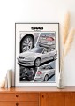Saab poster wall art saab