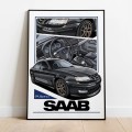 Saab poster wall art saab