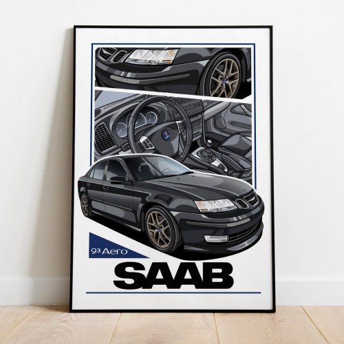 Saab poster wall art saab