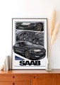 Saab poster wall art saab
