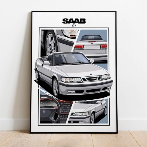Saab poster wall art saab