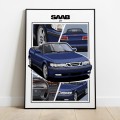 Saab poster wall art saab