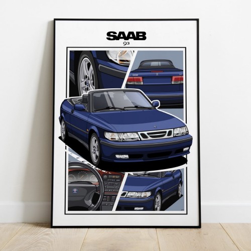 Saab poster wall art saab