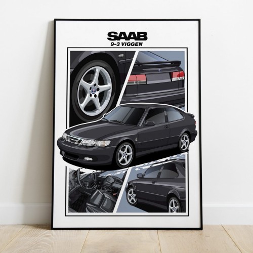 Saab poster wall art saab