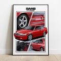 Saab poster wall art saab