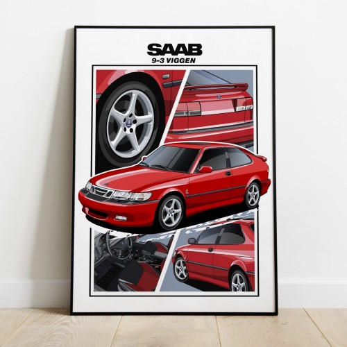 Saab poster wall art saab