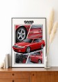 Saab poster wall art saab