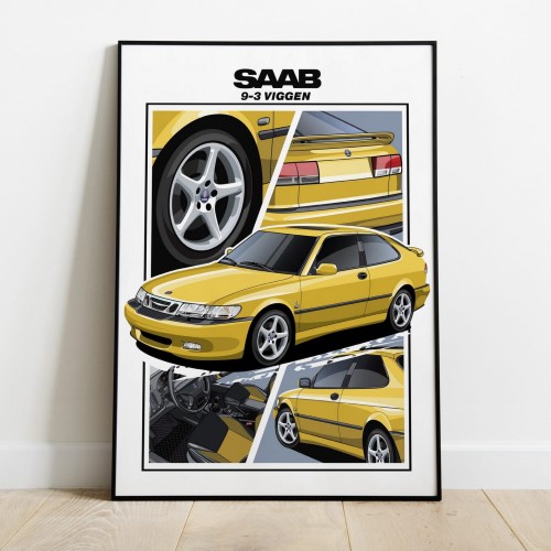 Saab poster wall art saab