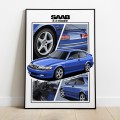 Saab poster wall art saab