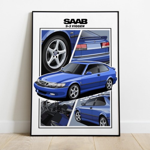 Saab poster wall art saab