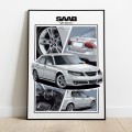 Saab poster wall art saab