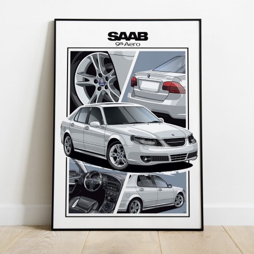 Saab poster wall art saab