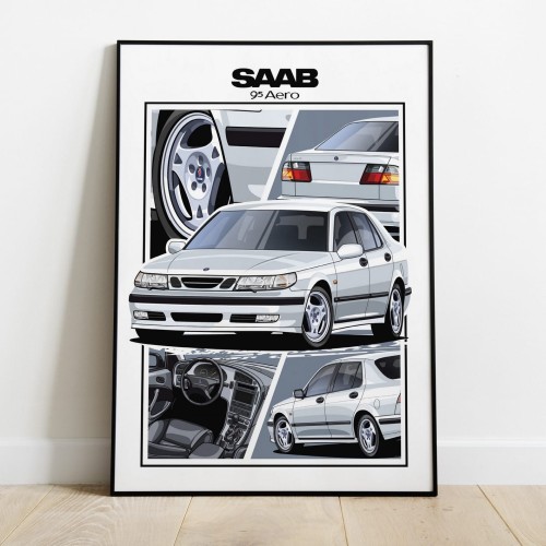 Saab poster wall art saab
