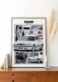 Saab poster wall art saab