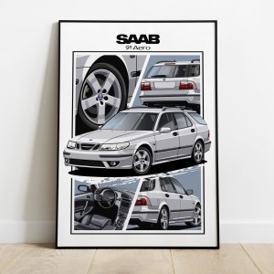 Saab 95 AERO  /wagon/silver