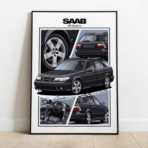 Saab poster wall art saab