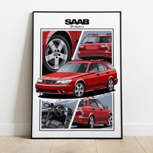 Saab 95 AERO /wagon/red