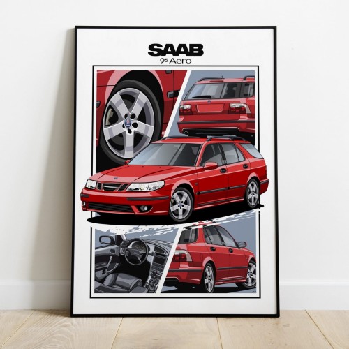 Saab poster wall art saab