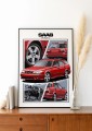 Saab poster wall art saab