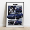 Saab poster wall art saab