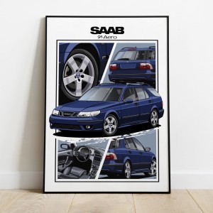 Saab 95 AERO  /wagon/blue