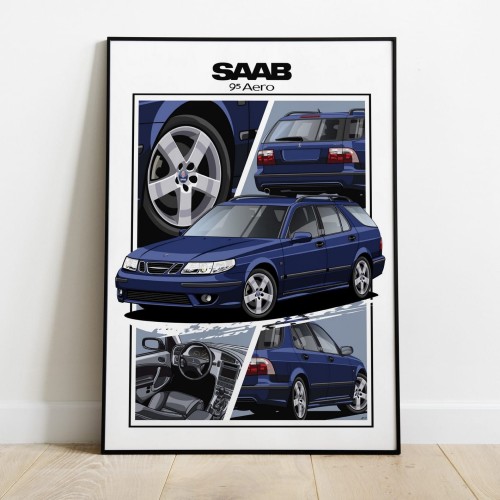 Saab poster wall art saab