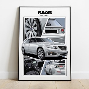 Saab 95 AERO  /wagon/silver