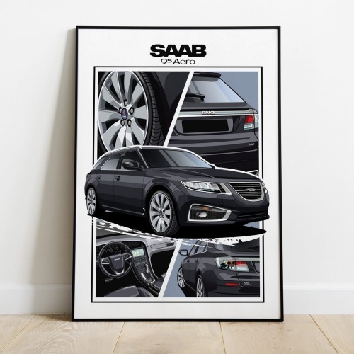 Saab poster wall art saab