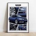 Saab poster wall art saab