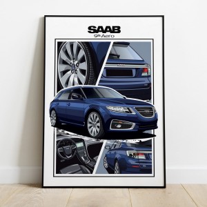 Saab 95 AERO /wagon/blue