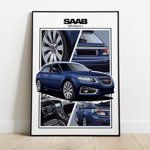 Saab poster wall art saab